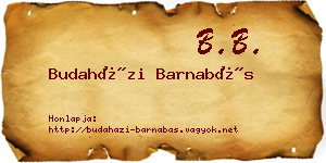 Budaházi Barnabás névjegykártya